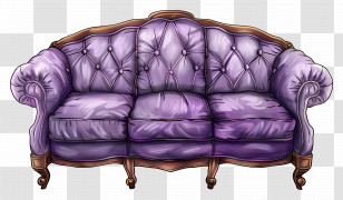 Purple Sofa - Elegant Purple Sofa Transparent PNG