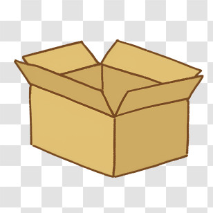 Cartoon - Brown Open Cardboard Box Illustration Transparent PNG