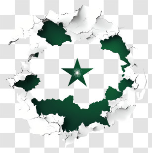 Pakistan Day - Cracked Wall With Green Star Flag Transparent PNG