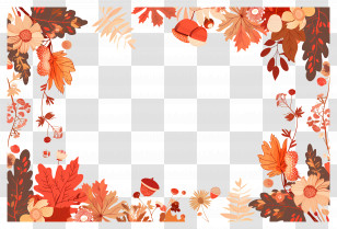 Autumn Frame - Autumn Leaf Border Decoration Transparent PNG