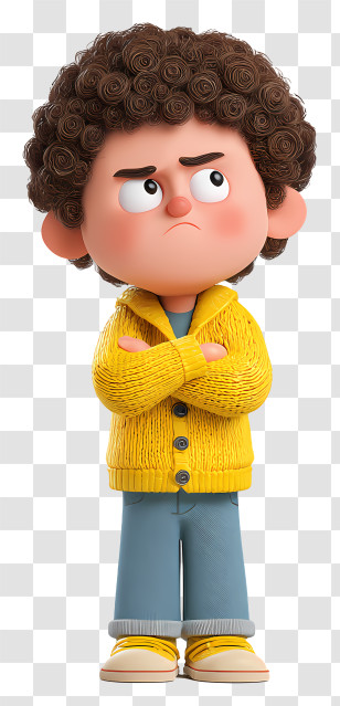 Annoyed Irritated Child - Angry Boy With Curly Hair Transparent PNG