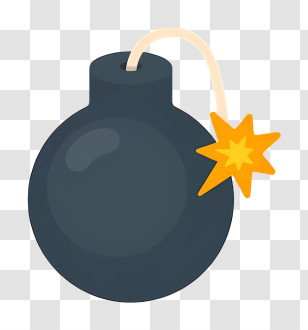 Timer Bomb - Cartoon Black Bomb With Lit Fuse Transparent PNG