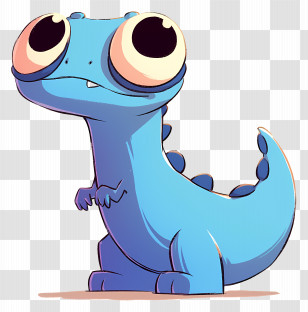 Bruni - Cute Blue Cartoon Dinosaur Transparent PNG