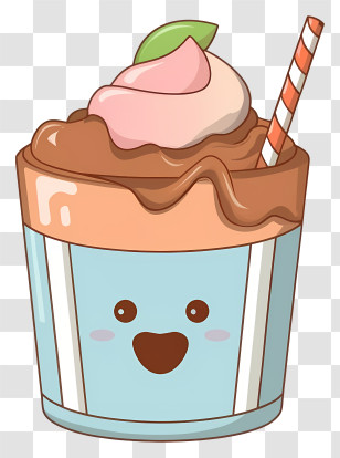 Chocolate Milkshake - Ice Cream Cup With Whipped Cream Transparent PNG