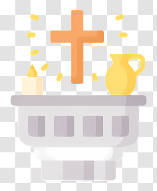Baptism Icon - Religious Altar With Cross And Candle Transparent PNG
