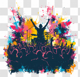 Summer - Vibrant Music Concert With Cheering Crowd Transparent PNG