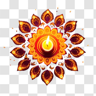 Diya - Diwali Diya With Decorative Pattern Transparent PNG