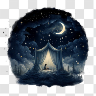 Global Sleep Under The Stars Night - Dreamy Night Sky With Stars And Moon Transparent PNG
