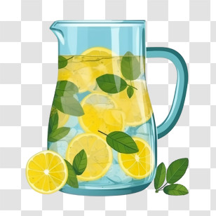 Lemonade Drink - Lemon Water In Glass Pitcher Illustration Transparent PNG