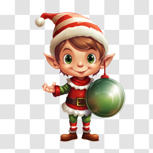 Christmas Elf - Cheerful Christmas Elf Character Transparent PNG