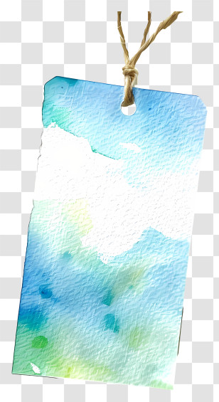Scrapbooking Tag - Watercolor Tag With String Transparent PNG