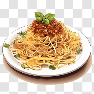 Spaghetti - Spaghetti With Herbs And Meat Sauce Transparent PNG