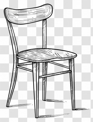 Chair - Vintage Wooden Chair Sketch Transparent PNG