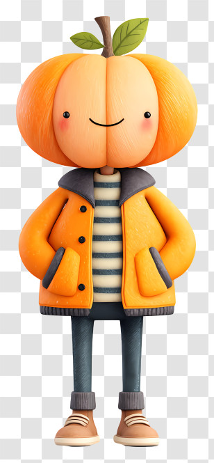 Man Wearing Pumpkin Head - Stylish Pumpkin-head Autumn Character Transparent PNG