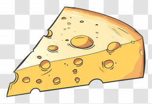 Yellow Cheese Wedge - Yellow Cheese Wedge With Holes Transparent PNG