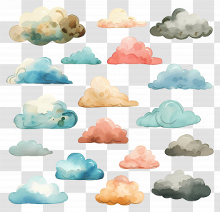 Cloud - Collection Of Vibrant Colorful Cloud Illustrations Transparent PNG