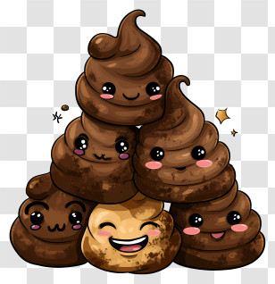 Pile Of Poo Emoji - Adorable Poop Emoji Stack Transparent PNG
