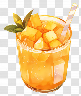 Mango Caramel Frappuccino - Refreshing Orange Juice Illustration Transparent PNG