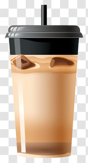 Iced Coffee - Iced Coffee In A Plastic Cup Transparent PNG