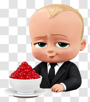 Boss Baby Celebrating Thanksgiving - Business Baby With Bowl Of Caviar Transparent PNG
