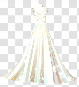 Simple Wedding Dress - Elegant White Dress Transparent PNG