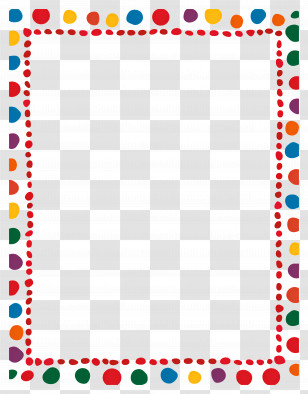 Colorful Frame - Colorful Dotted Border Frame Design Transparent PNG