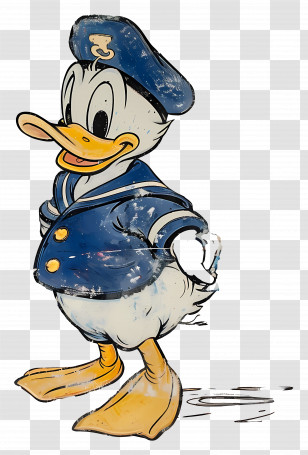 Donald Duck - Cartoon Sailor Duck In Navy Outfit Transparent PNG