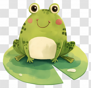 Cute Green Frog - Green Frog Illustration Transparent PNG
