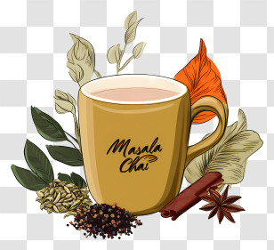 Masala Chai Logo - Aromatic Masala Chai With Spices Transparent PNG