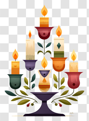 Candle Lighting - Colorful Candle Arrangement Transparent PNG