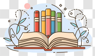 Books - Colorful Books And Open Book Transparent PNG