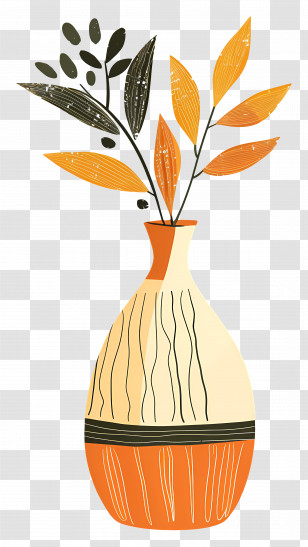 Decorative Vase - Decorative Vase With Autumn Leaves For Home Decor Transparent PNG