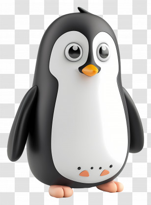 Penguin - Adorable Cartoon Penguin Toy Illustration Transparent PNG