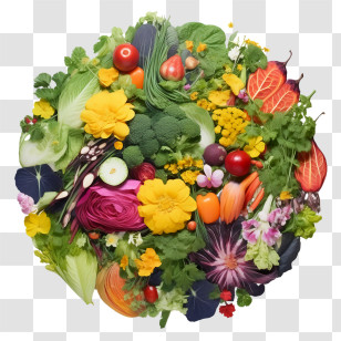 World Food Day
 - Circular Vegetable Arrangement Art Transparent PNG