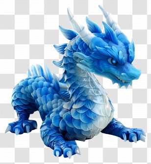 Blue Dragon - Blue Dragon With Beautiful Scales Transparent PNG