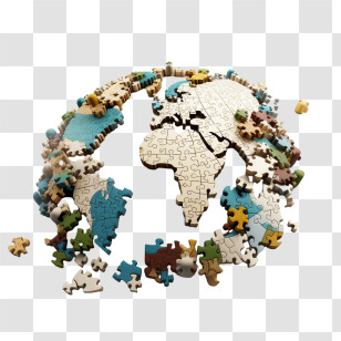 Globe - Puzzle Globe With Missing Pieces Transparent PNG