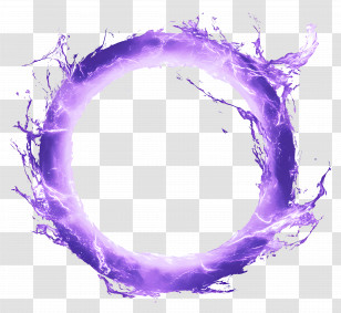 Circle Frame - Purple Water Splash Circular Artwork Transparent PNG