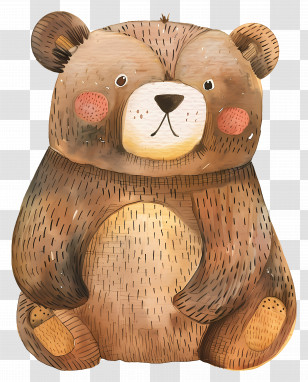 Teddy Bear - Cute Brown Bear Illustration Transparent PNG