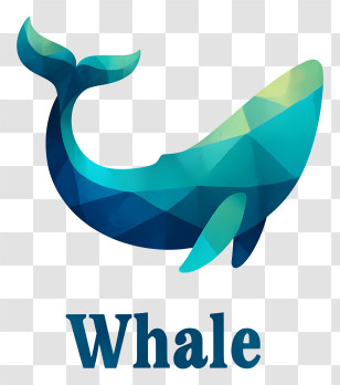 Whale Logo - Blue Geometric Whale Transparent PNG