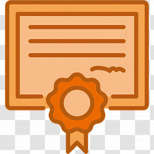 Certificate Template - Certificate With Orange Seal Icon Transparent PNG