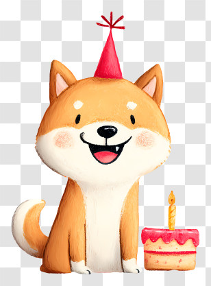 Cat Celebrates Birthday - Dog Celebrating Birthday With Cake Transparent PNG