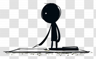 Stick Figure Writing - Stick Figure Drawing With Pen Transparent PNG