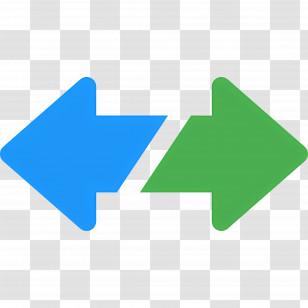 Double Arrow - Blue And Green Directional Arrows Transparent PNG