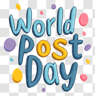 World Post Day - Playful Blue World Post Day Transparent PNG