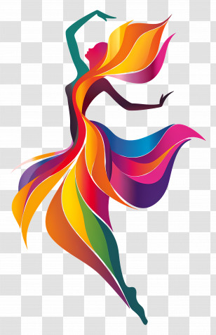 Dancer - Colorful Silhouette Dancer Transparent PNG