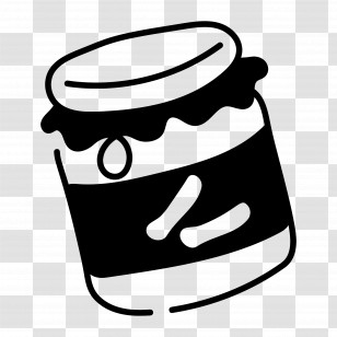 Pickle Jar - Black And White Pickle Jar Illustration Transparent PNG