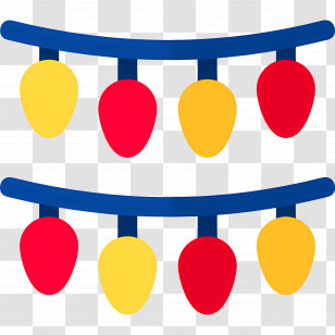 String Lights - Red And Yellow String Lights For Festive Decoration Transparent PNG