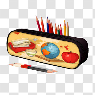 Pencil Case
 - Colorful Pencil Case With School Supplies Transparent PNG