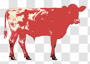 Beef - Red Cow Silhouette Illustration Transparent PNG