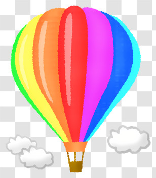 Icon - Colorful Hot Air Balloon In The Sky Transparent PNG